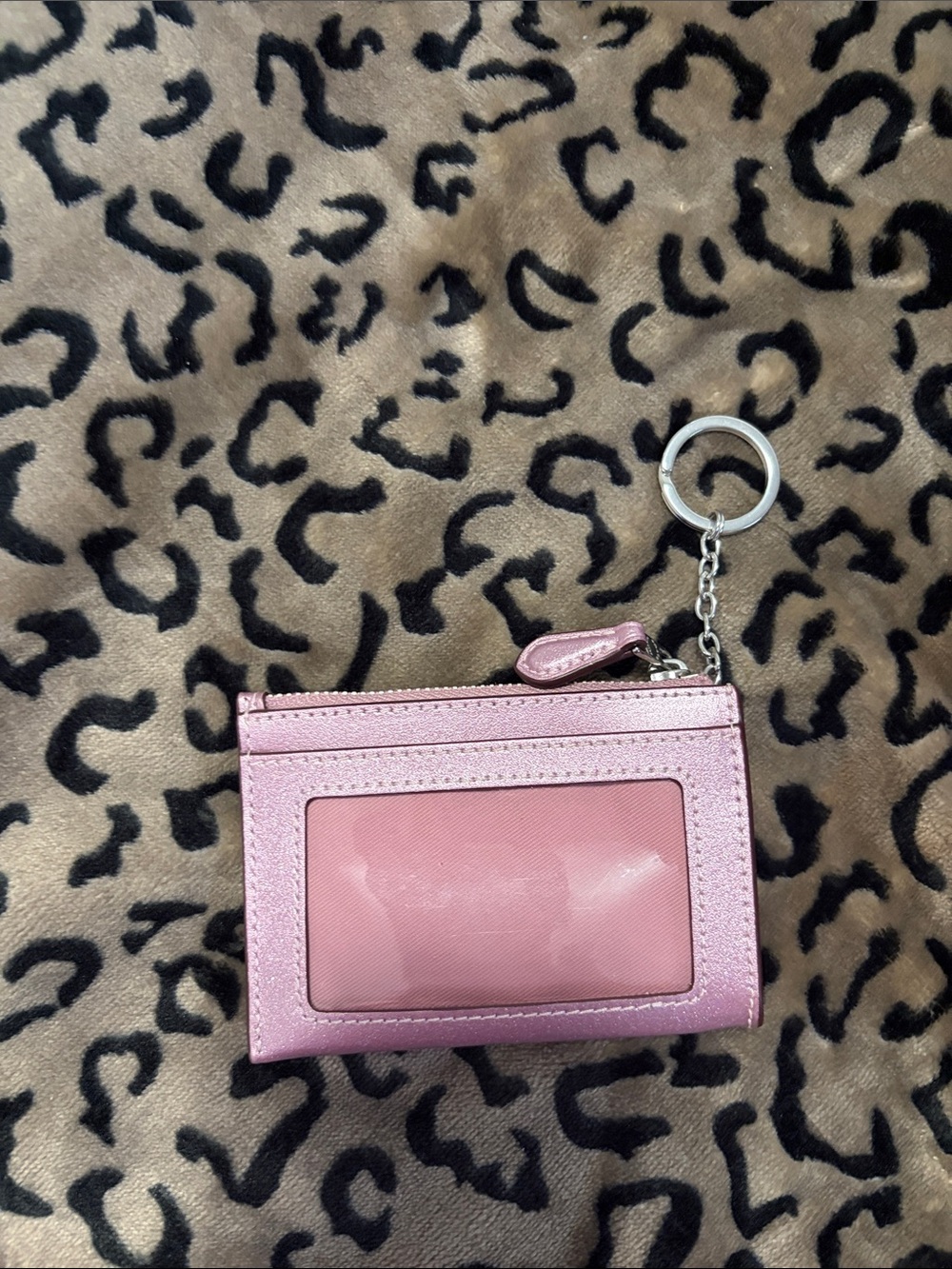 Coach Pink Cardholder Keychain Wallet - Compact ID Window